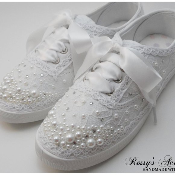 white lace wedding sneakers